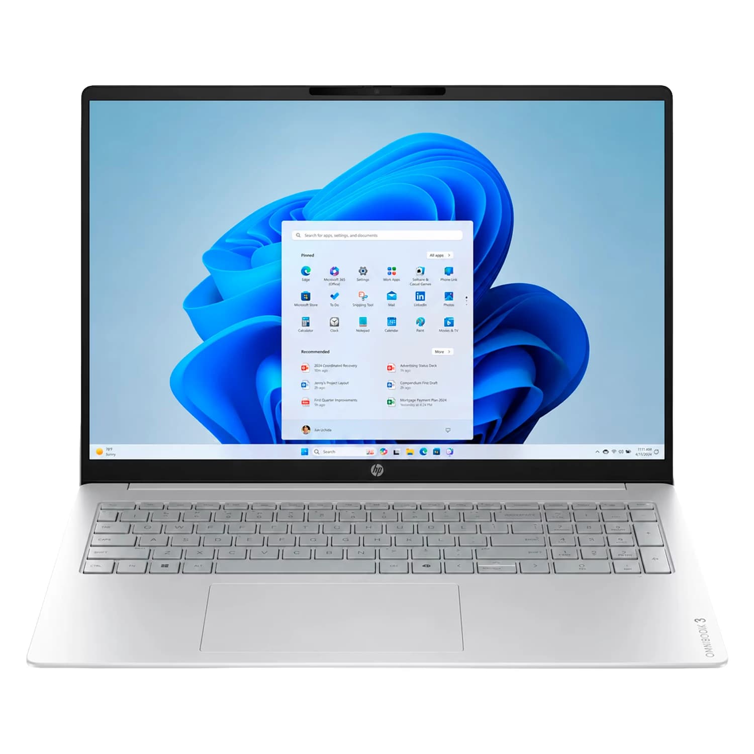 HP Notebook HP OmniBook 3 AMD Ryzen 5-40 8GB RAM 256GB SSD Tela 16" 2K Touch Windows 11 Inglês Prata - 16-BY0015DX