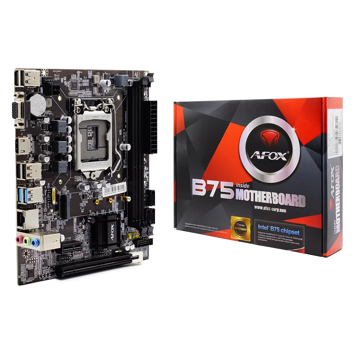 Intel Placa Mãe Afox IB75-MA2-V6 DDR3 Socket LGA 1155 Chipset Intel B75 Micro ATX