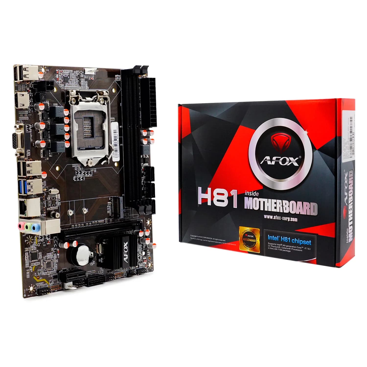 Intel Placa Mãe Afox IH81-MA5-V4 Socket LGA 1150 Chipset Intel H81 DDR3 Micro ATX