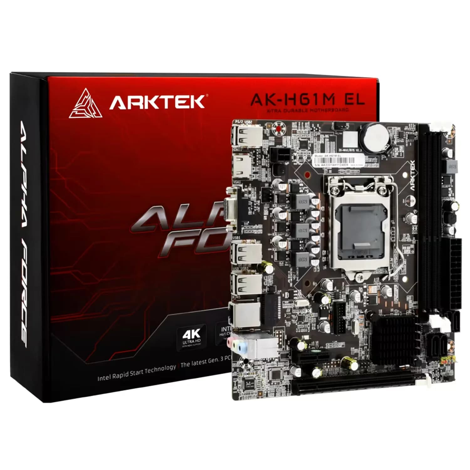 Intel Placa Mãe Arktek AK-H61M EL DDR3 Socket LGA 1155 Chipset H61 Micro ATX