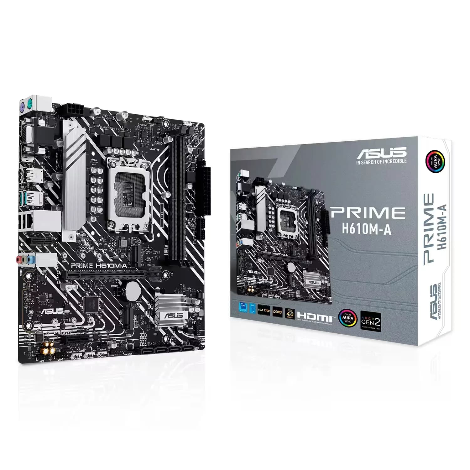 Intel Placa Mãe Asus H610M-A Prime Socket LGA 1700 Chipset Intel H610 DDR5 Micro ATX