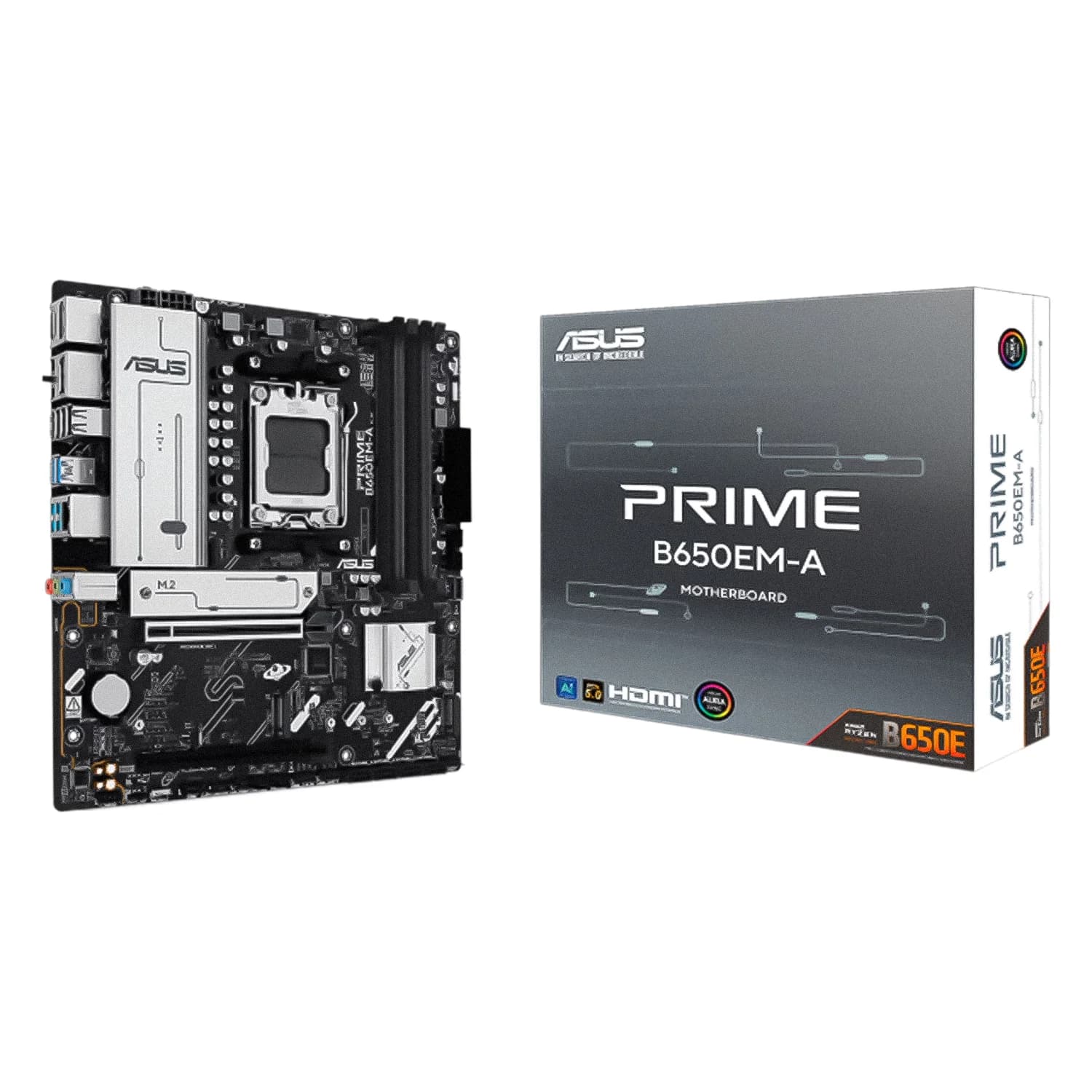 Intel Placa Mãe Asus Prime B650EM-A Socket AM5 Chipset Intel B650 DDR5 Micro ATX