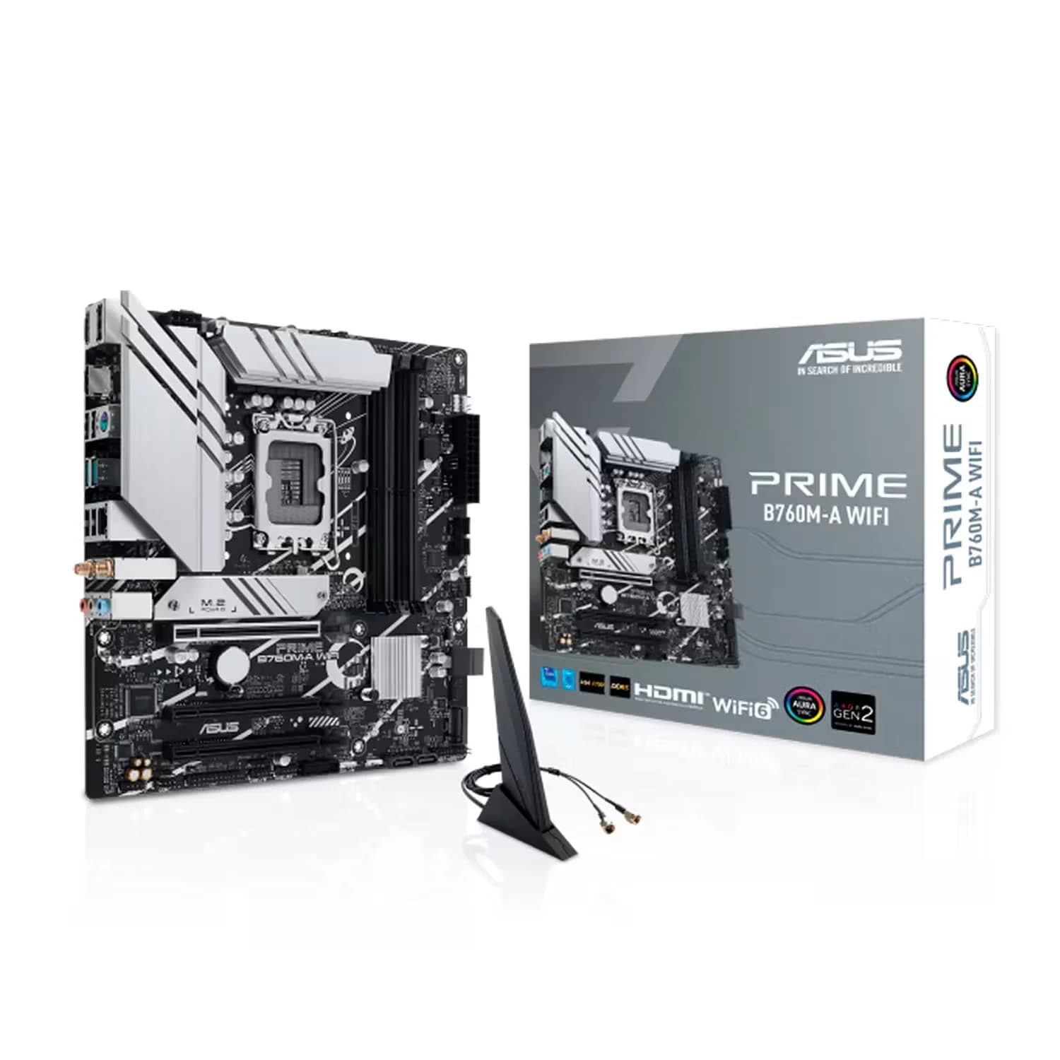 Intel Placa Mãe Asus Prime B760M-A Wi-Fi Socket LGA 1700 Chipset Intel B760 DDR5 Micro ATX