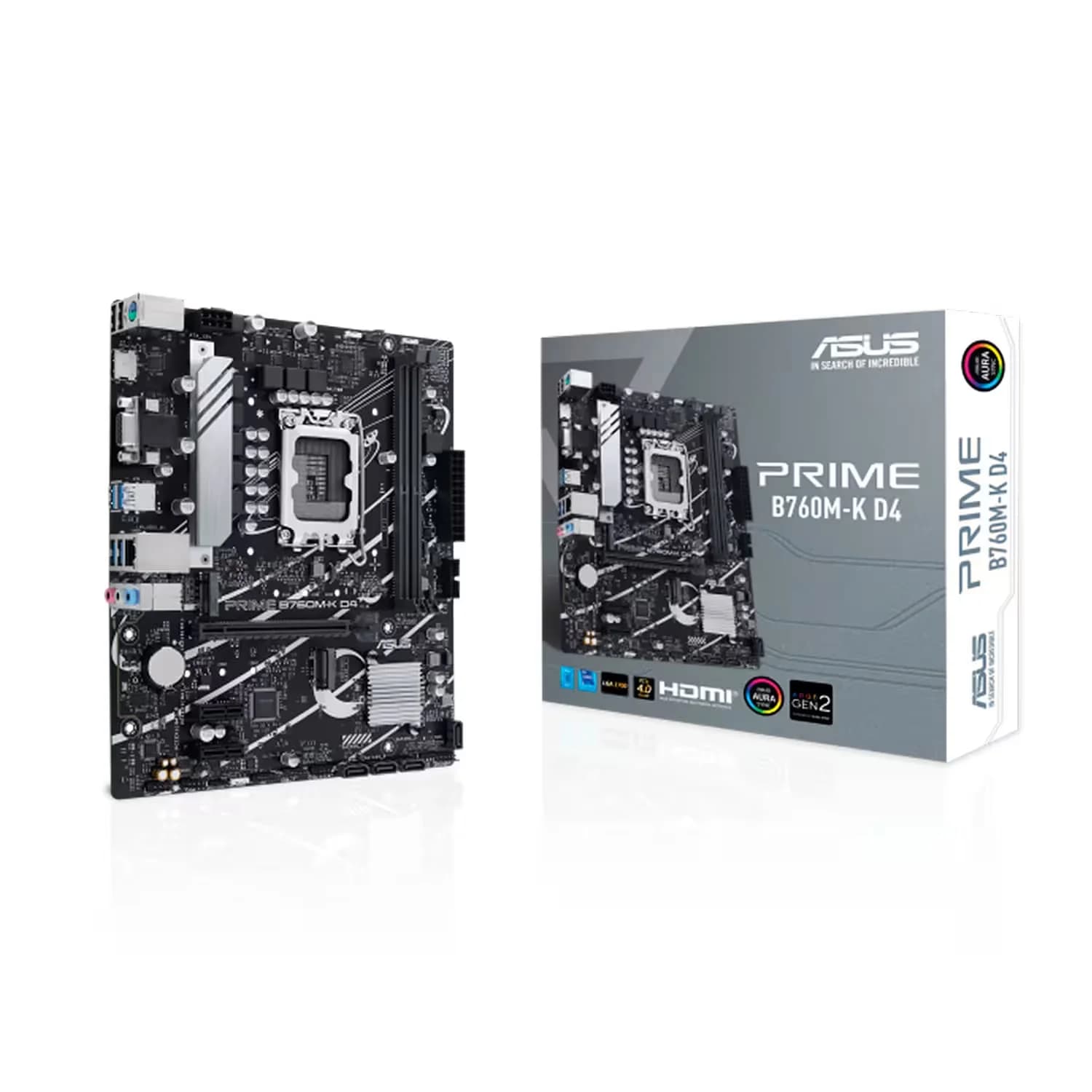 Intel Placa Mãe Asus Prime B760M-K D4 DDR4 Socket LGA1700 Chipset Intel B760 Micro ATX
