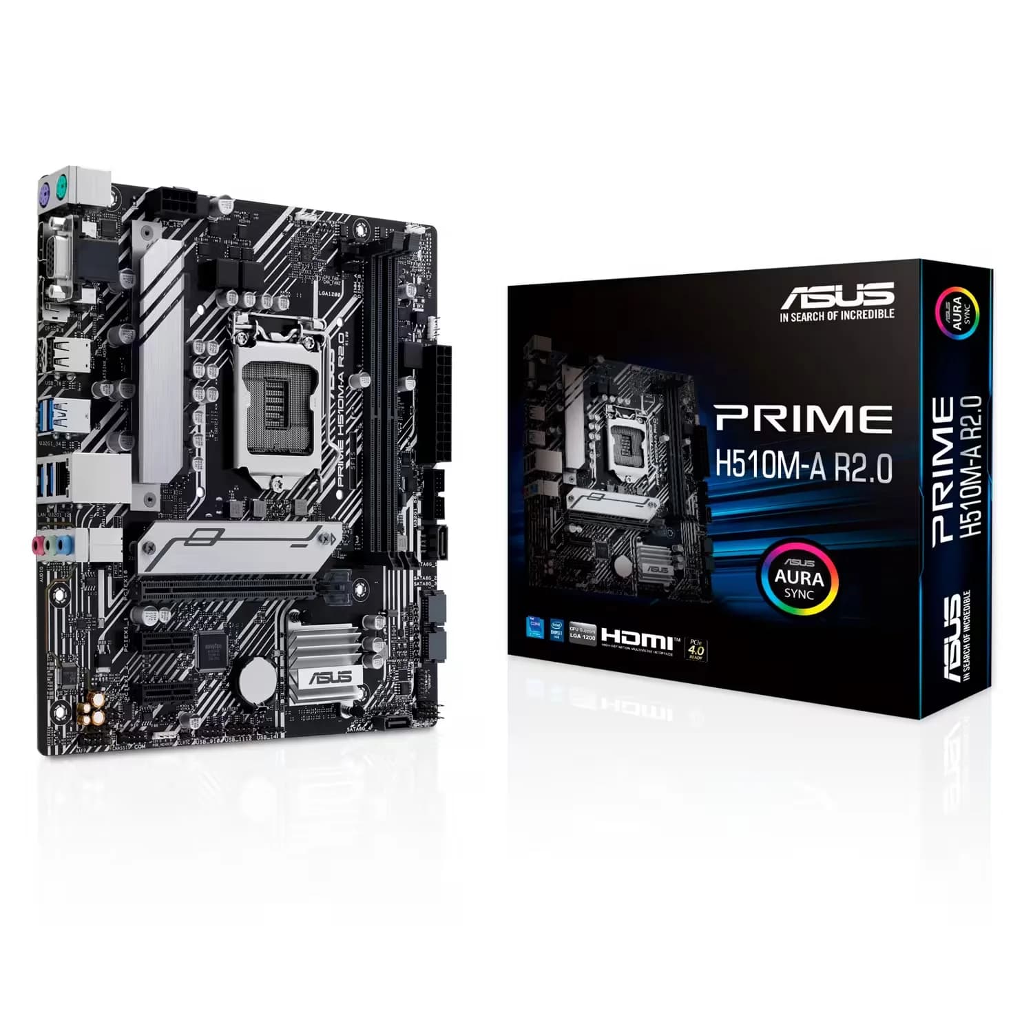 Intel Placa Mãe Asus Prime H510M-A R2.0 Socket Intel LGA 1200 Chipset Intel H470 DDR4 Micro ATX