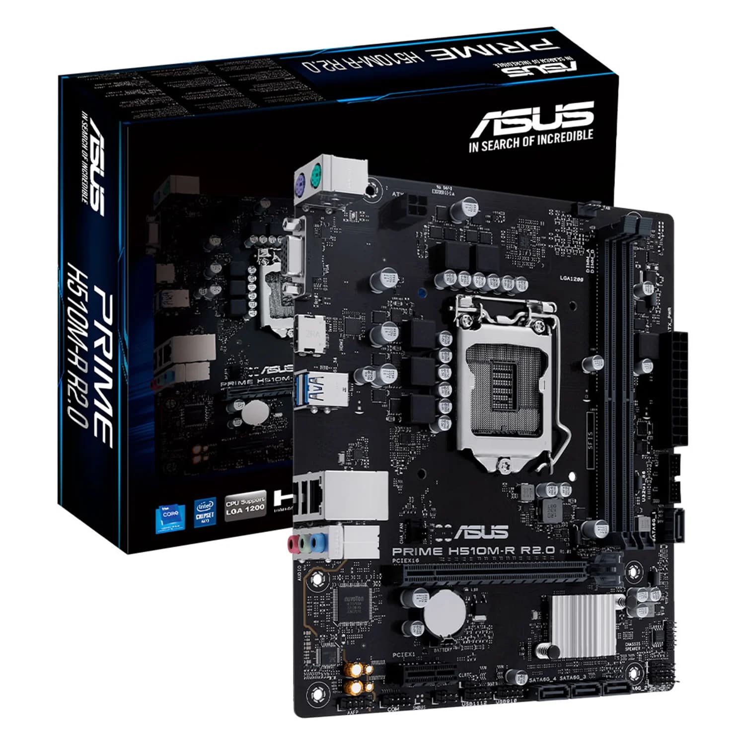 Intel Placa Mãe Asus Prime H510M-R R2.0 Socket LGA 17200 Chipset Intel H470 DDR4 Micro ATX