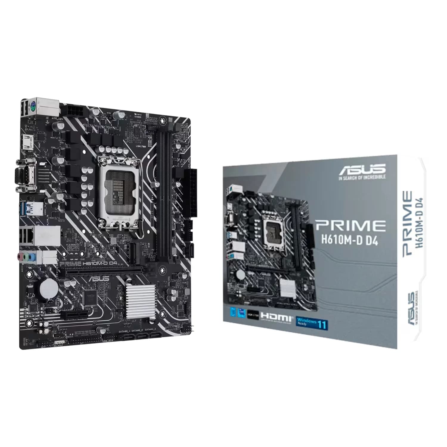 Intel Placa Mãe Asus Prime H610M-D D4 DDR4 Socket LGA 1700 Chipset H610 Micro ATX