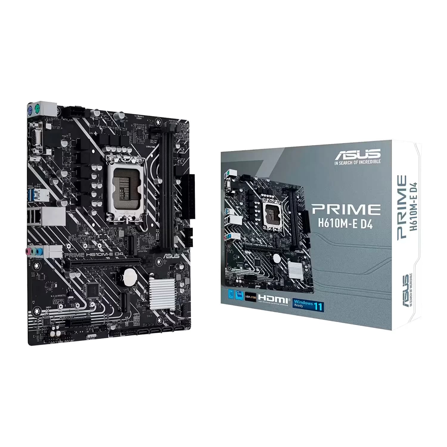 Intel Placa Mãe Asus Prime H610M-E D4 DDR4 Socket LGA 1700 Chipset Intel H610 Micro ATX