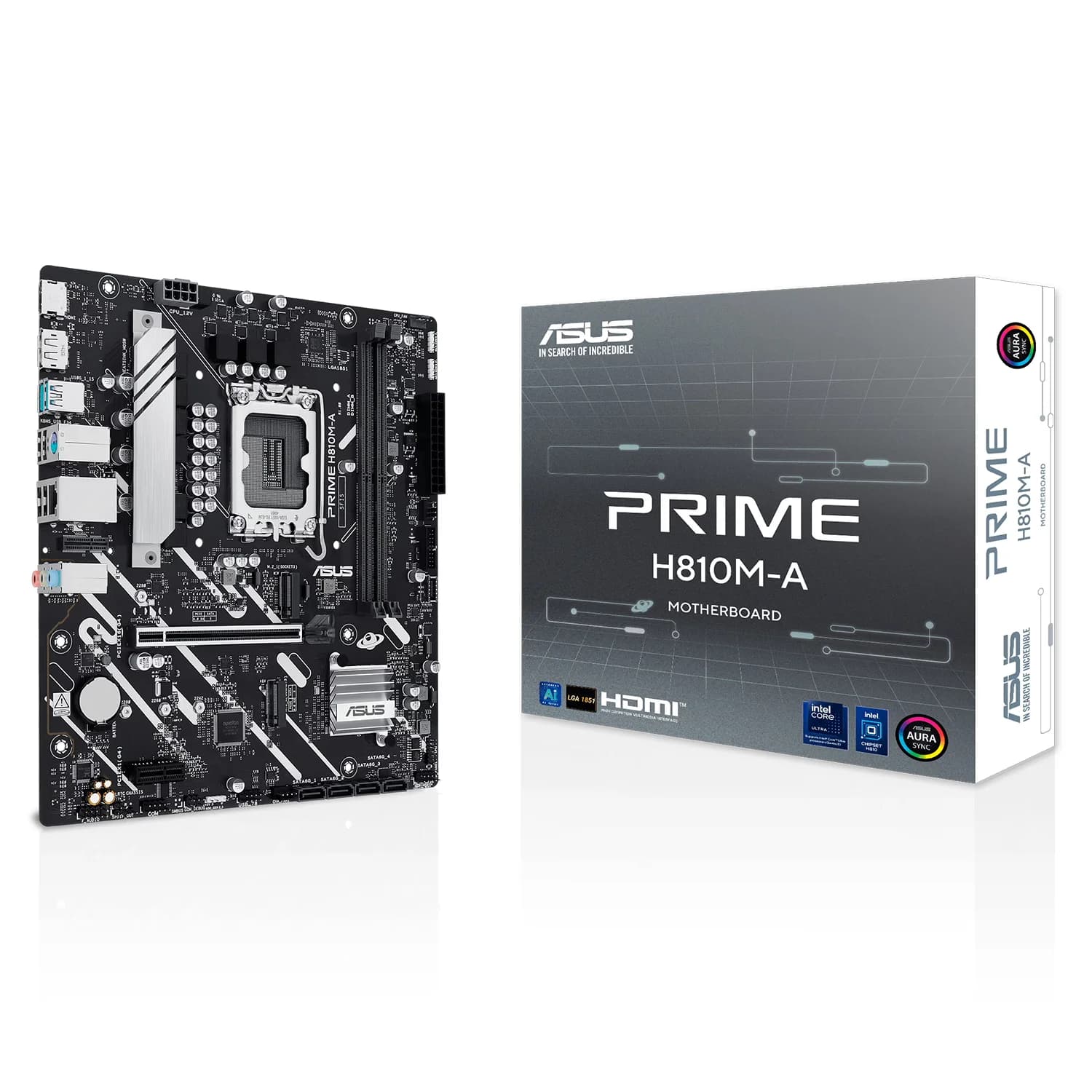 Intel Placa Mãe Asus Prime H810M-A DDR5 Socket LGA 1851 Chipset Intel H810 Micro ATX