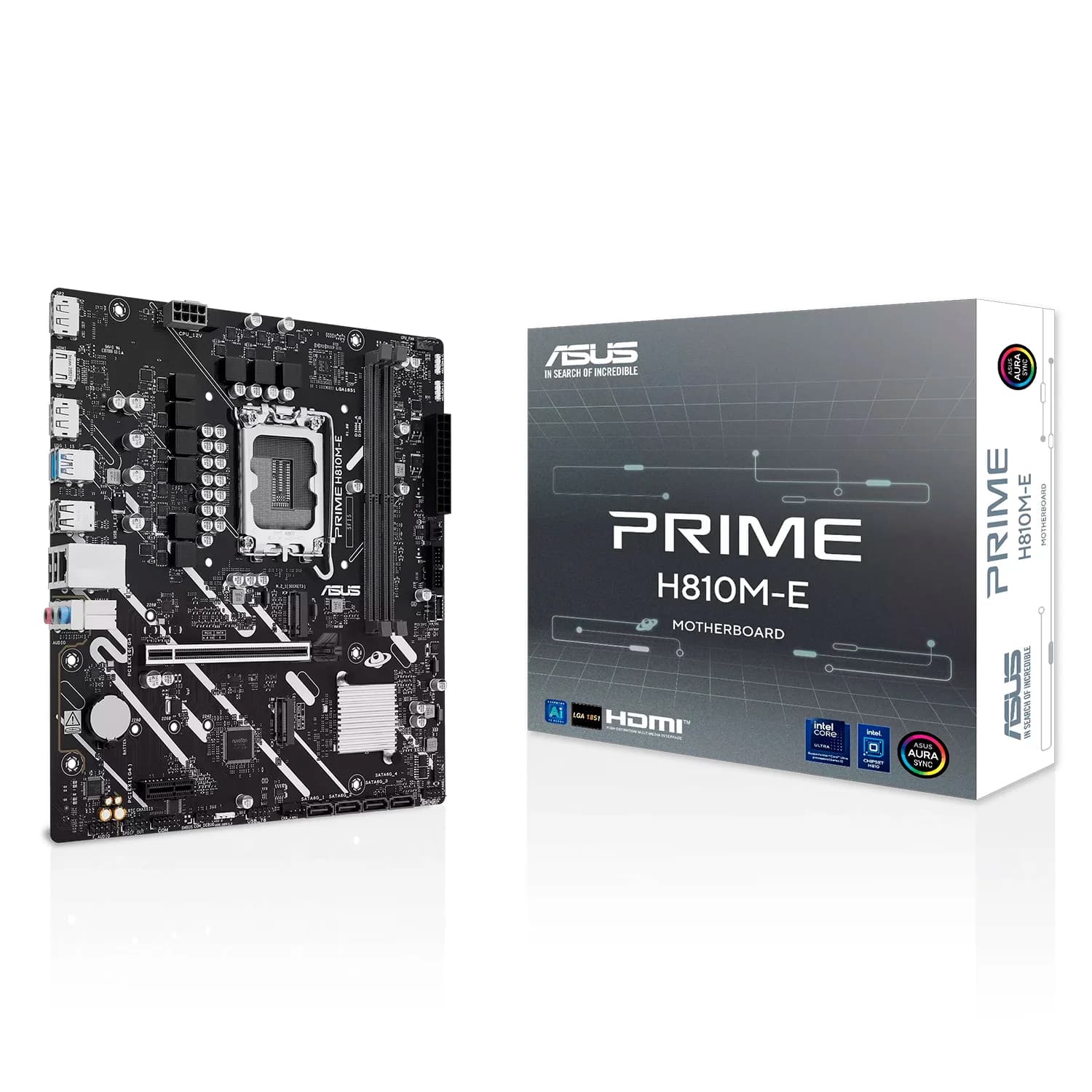 Intel Placa Mãe Asus Prime H810M-E Socket LGA 1851 Chipset Intel H810 DDR5 Micro ATX