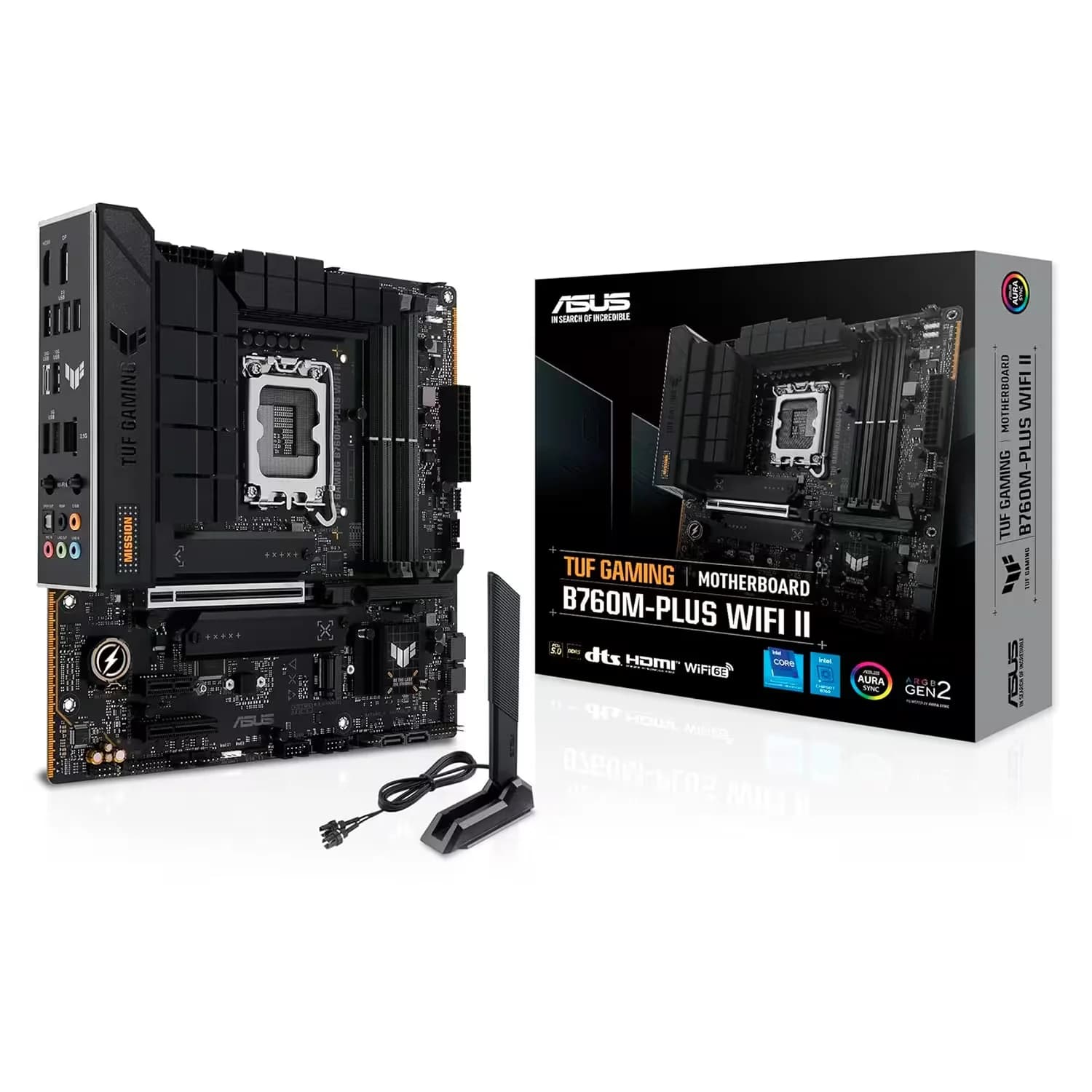 Intel Placa Mãe Asus Tuf Gaming B760M Plus WiFi II Socket LGA 1700 Chipset Intel B760 DDR5 Micro ATX