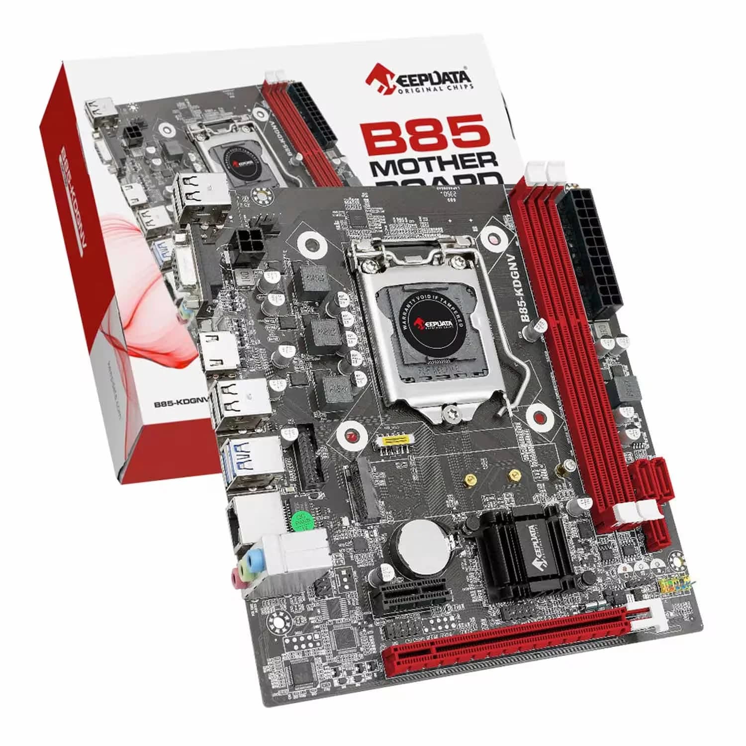 Intel Placa Mãe Keepdata B85-KDGNV DDR3 Socket LGA 1150 Chipset Intel B85 Express Micro ATX