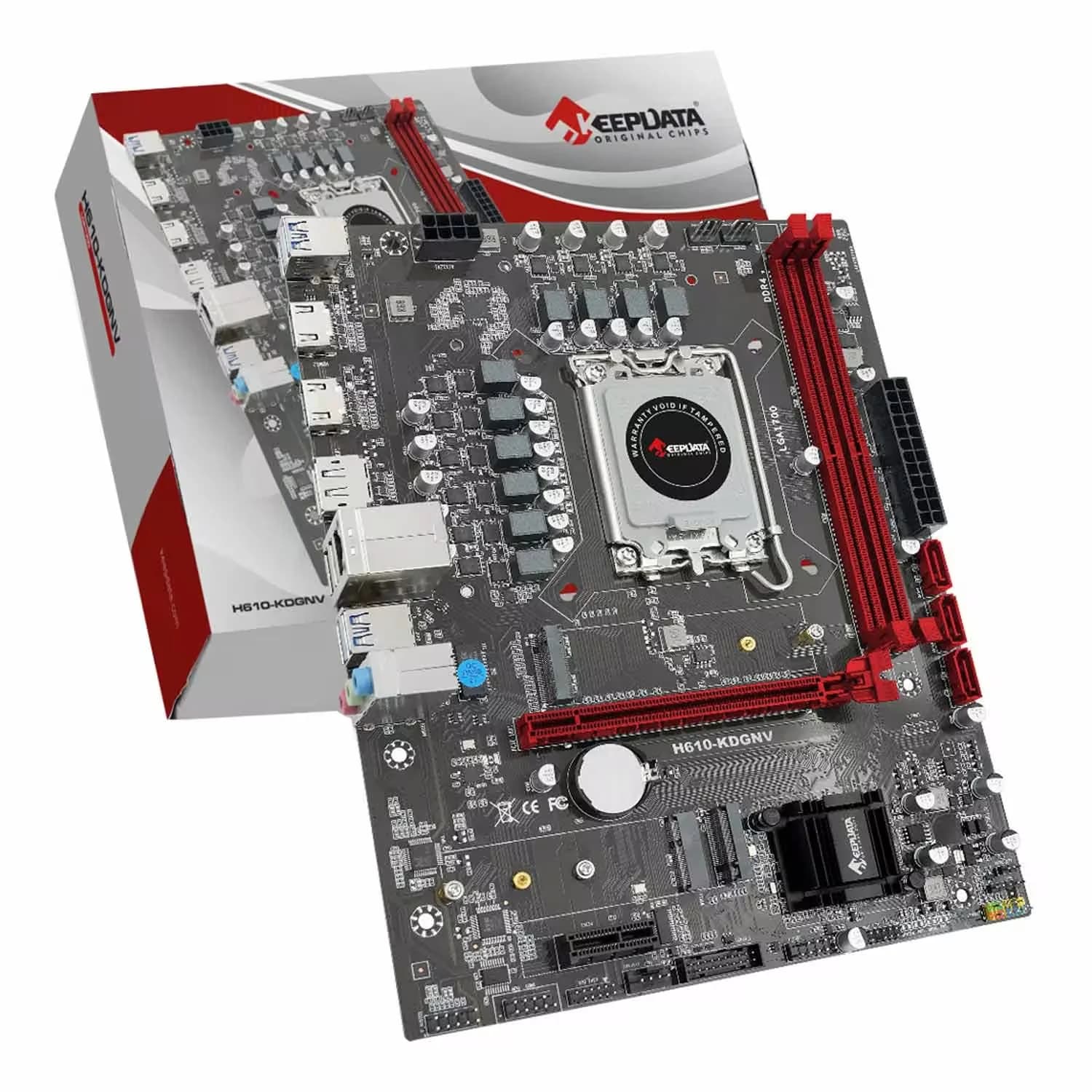 Intel Placa Mãe Keepdata H610-KDGNV DDR4 Socket LGA 1700 Chipset Intel H610 Micro ATX