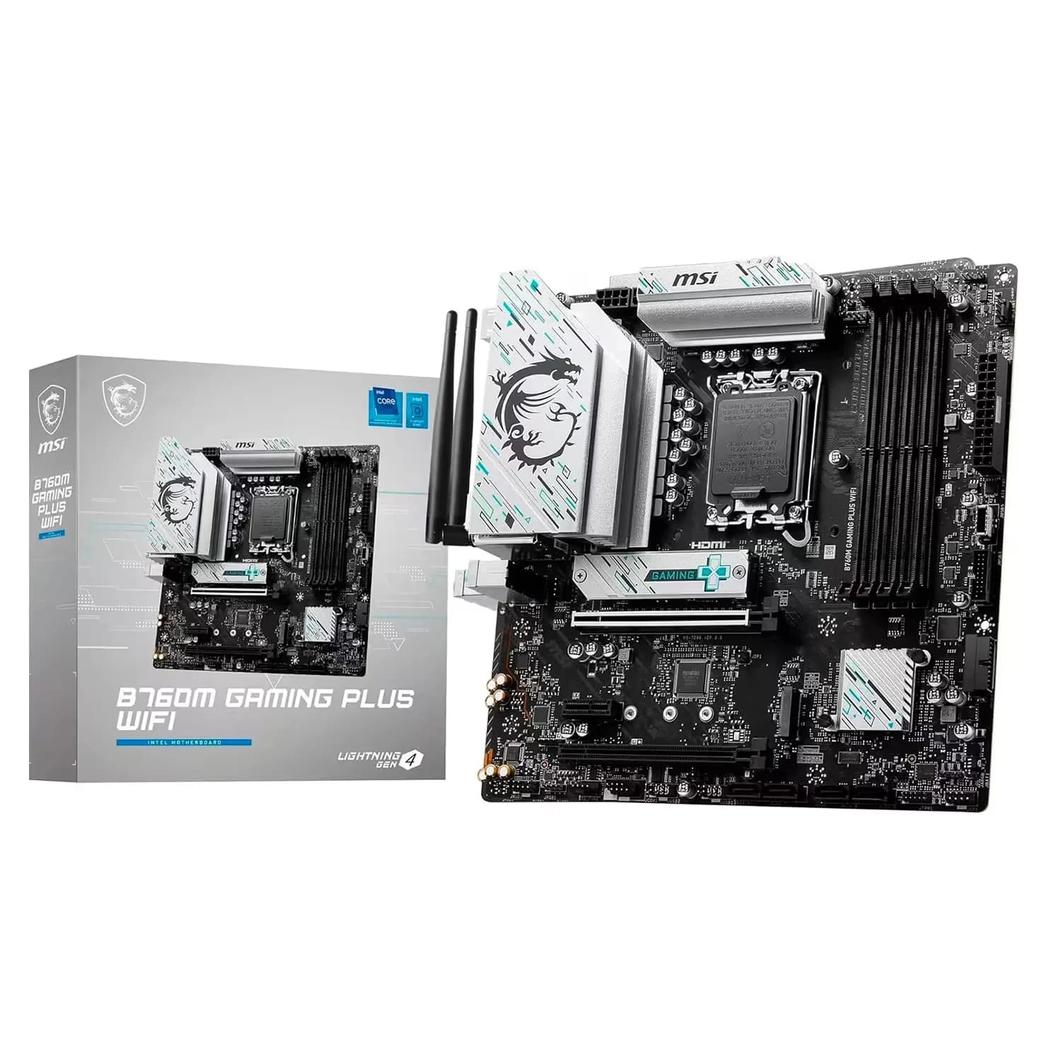 Intel Placa Mãe MSI B760M Gaming Plus WiFi DDR5 Socket LGA 1700 Chipset B760 Micro ATX