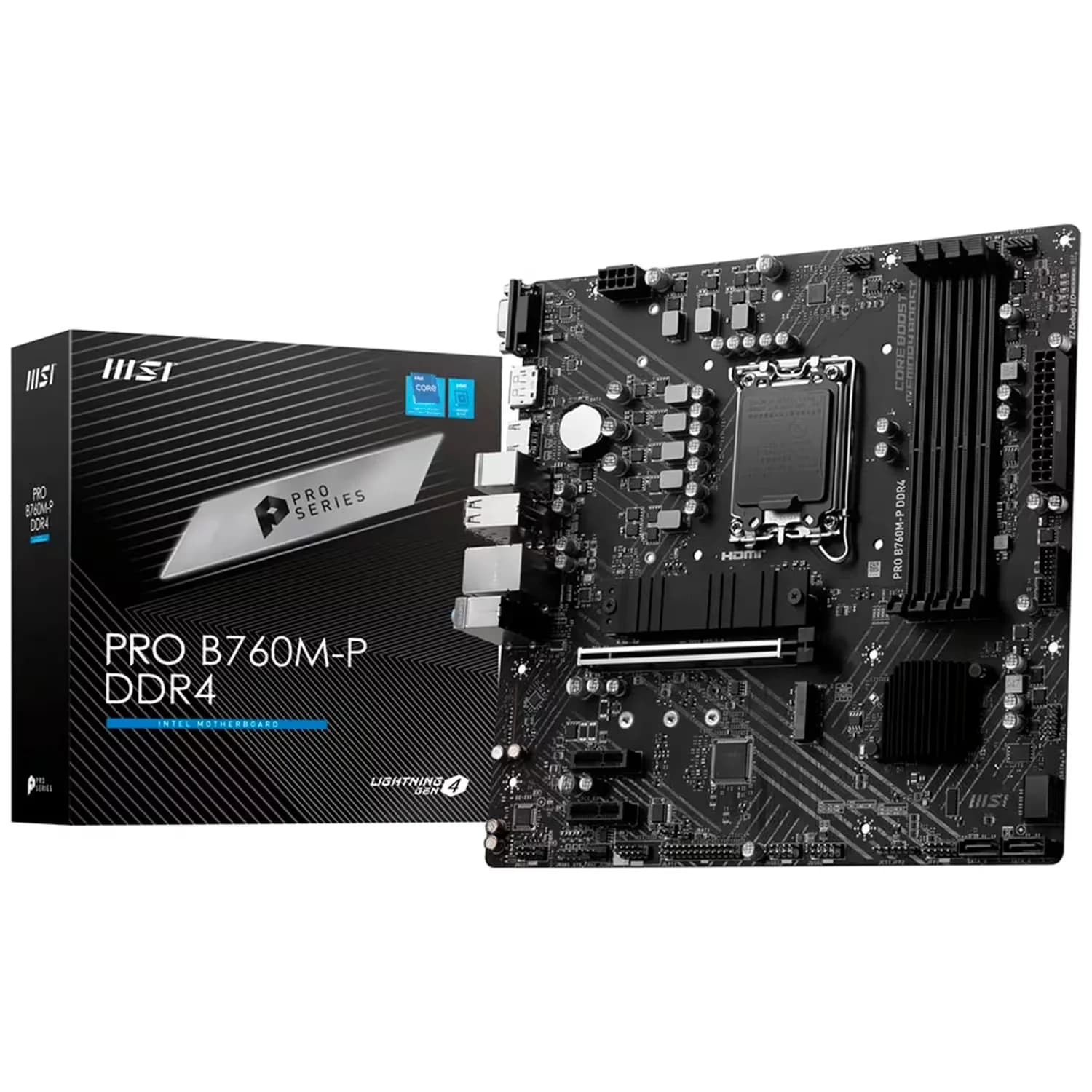 Intel Placa Mãe MSI B760M-P Pro DDR4 Socket LGA 1700 Chipset Intel B760 Micro ATX