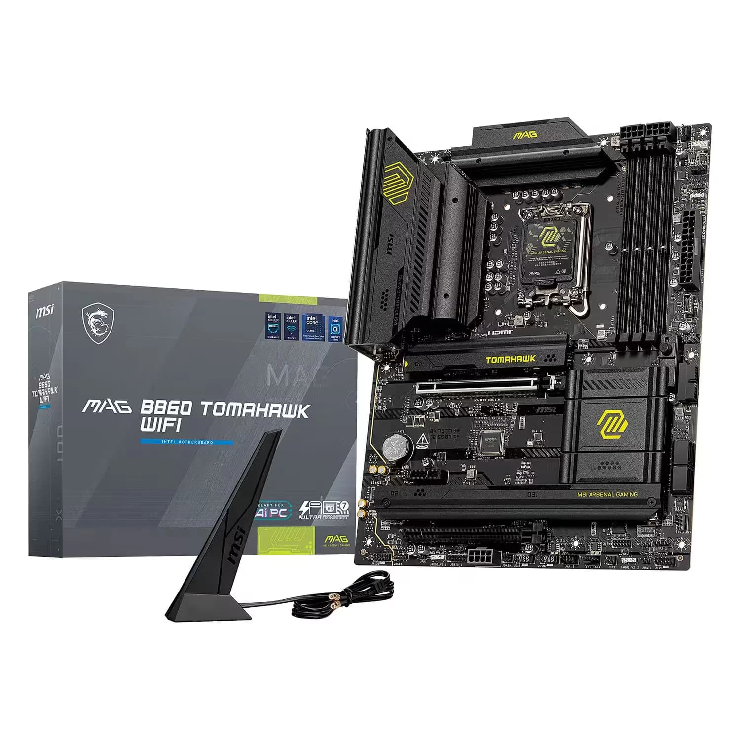 Intel Placa Mãe MSI B860 Mag Tomahaw WiFi 4XDDR5 Socket LGA 1851 Chipset Intel B680 ATX