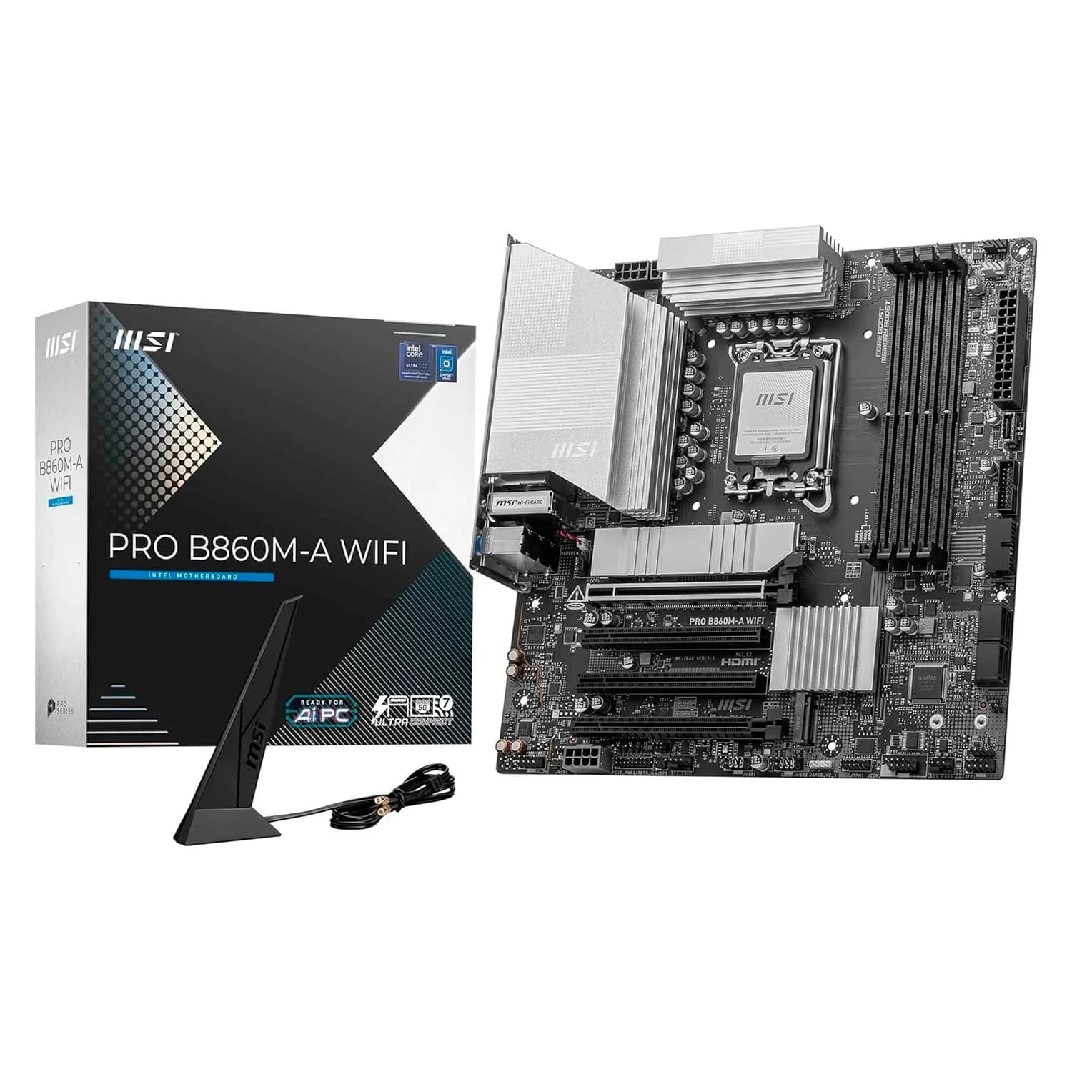 Intel Placa Mãe MSI Pro B860M-A Wi-Fi DDR5 Socket LGA 1851 Chipset Intel B860 Micro ATX