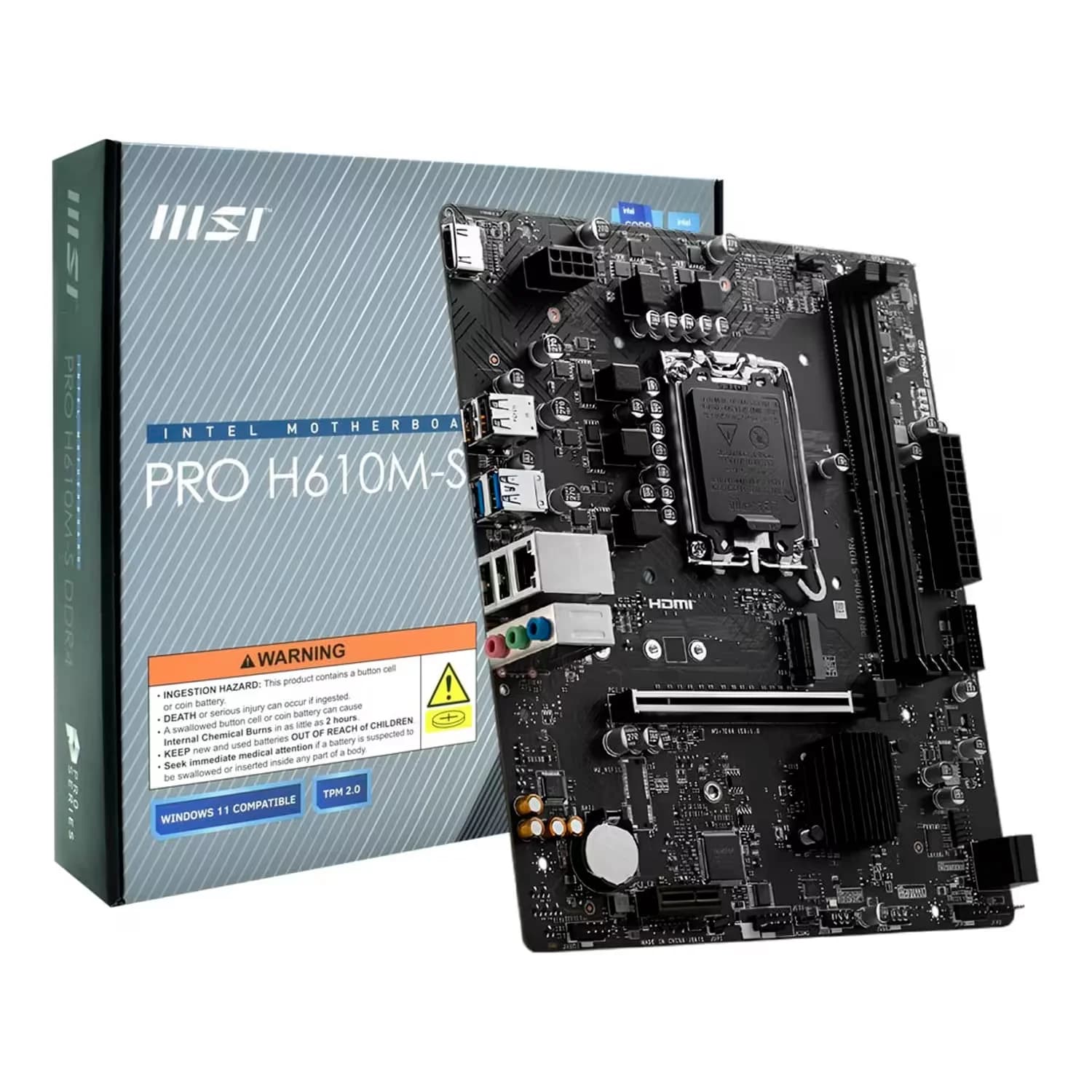 Intel Placa Mãe MSI Pro H610M-S Pro DDR4 Socket LGA 1700 Chipset Intel H610 Micro ATX