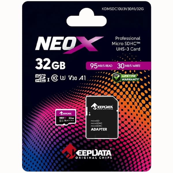 Keepdata Cartão de Memória Micro SD de 32GB Keepdata Neox KDMSDC10U3V30A1 32G - Roxo Preto