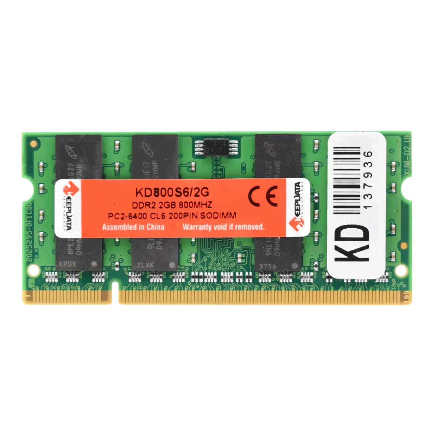 Acessório · Keepdata Memória RAM Keepdata 2GB DDR2 800MHz para Notebook - KD800S6/2G