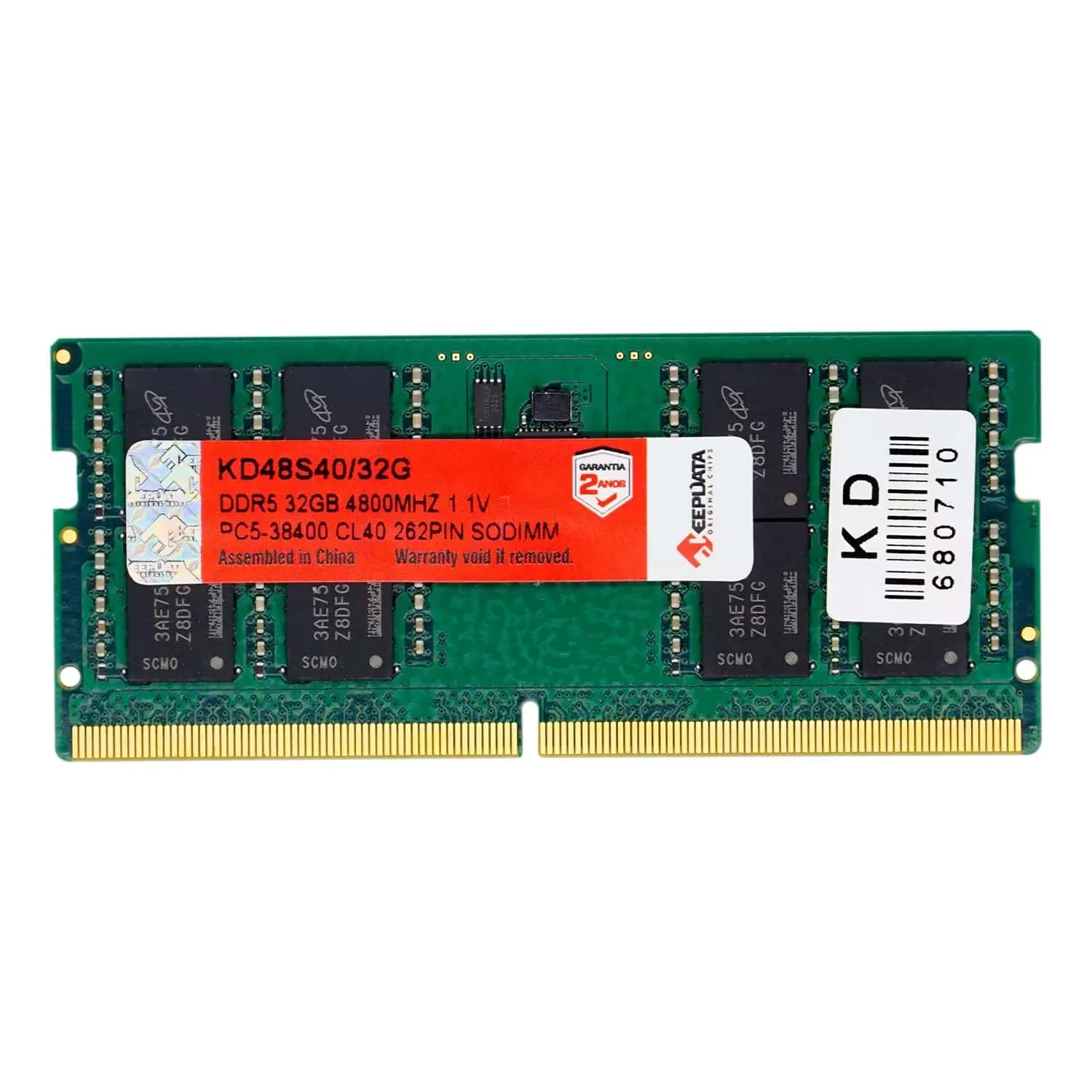 Acessório · Keepdata Memória RAM Keepdata 32GB DDR5 4800MT/s para Notebook - KD48S40/32G