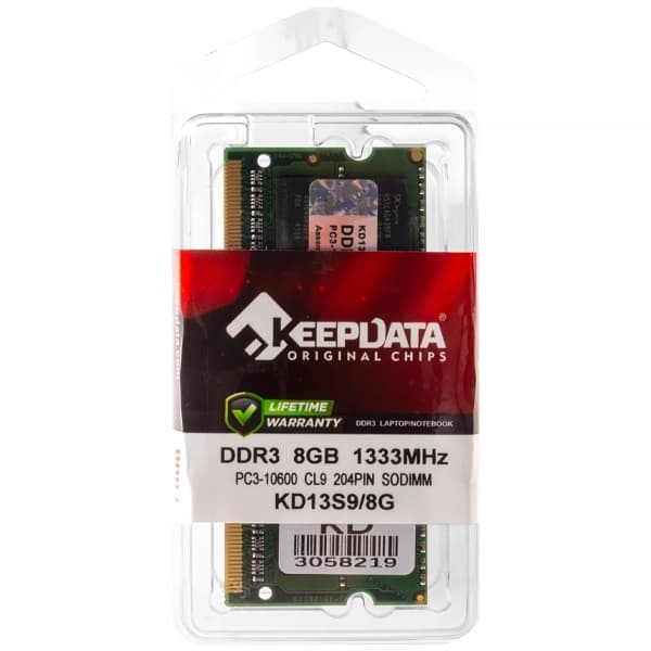 Keepdata Memória RAM para Notebook 8GB Keepdata KD13S9 8G DDR3 de 1333MHz