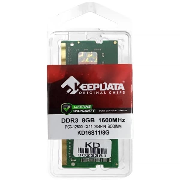 Keepdata Memória RAM para Notebook 8GB Keepdata KD16S11 8G DDR3 de 1600MHz