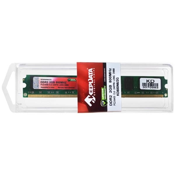 Acessório · Keepdata Memória RAM para PC 2GB Keepdata KD800N6 2G DDR2 de 800MHz - Verde