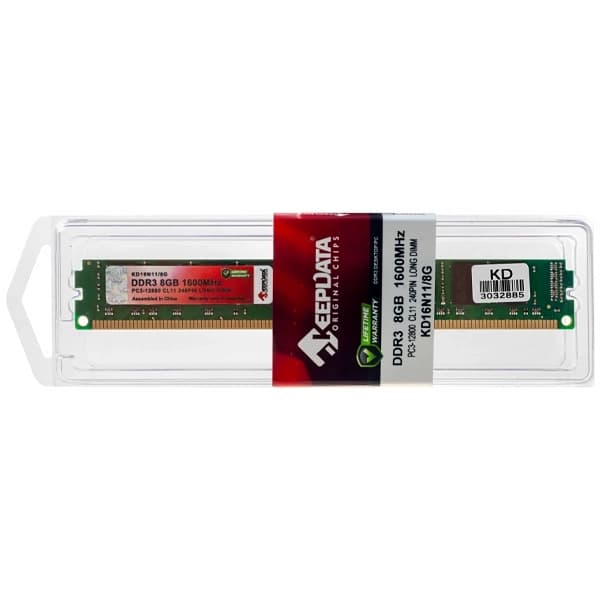 Acessório · Keepdata Memória RAM para PC 8GB Keepdata KD16N11 8G DDR3 de 1600MHz - Verde
