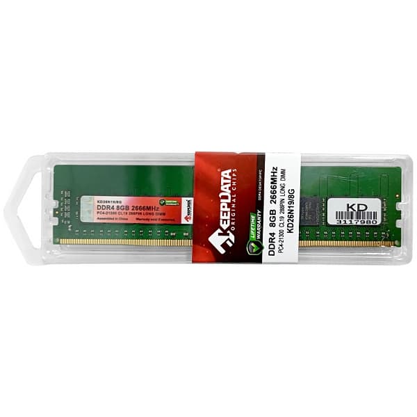 Acessório · Keepdata Memória RAM para PC 8GB Keepdata KD26N19 8G DDR4 de 2666MHz - Verde