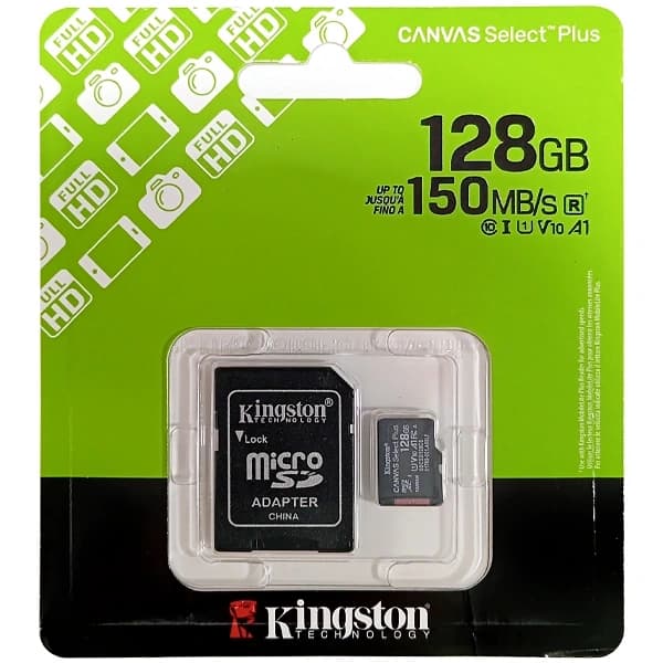 Kingston Cartão de Memória Micro SD de 128GB Kingston CANVAS Select Plus SDCS3 128GB - Preto