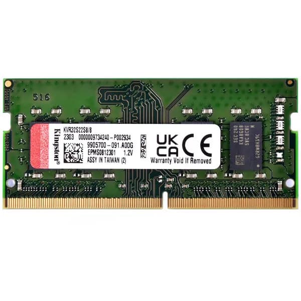 Kingston Memória RAM para Notebook 8GB Kingston KVR32S22S8 8 DDR4 de 3200MHz