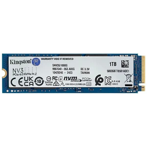 Acessório · Kingston SSD M.2 de 1TB Kingston NV3 SNV3S 1000G 6.000 MB s de Leitura - Azul