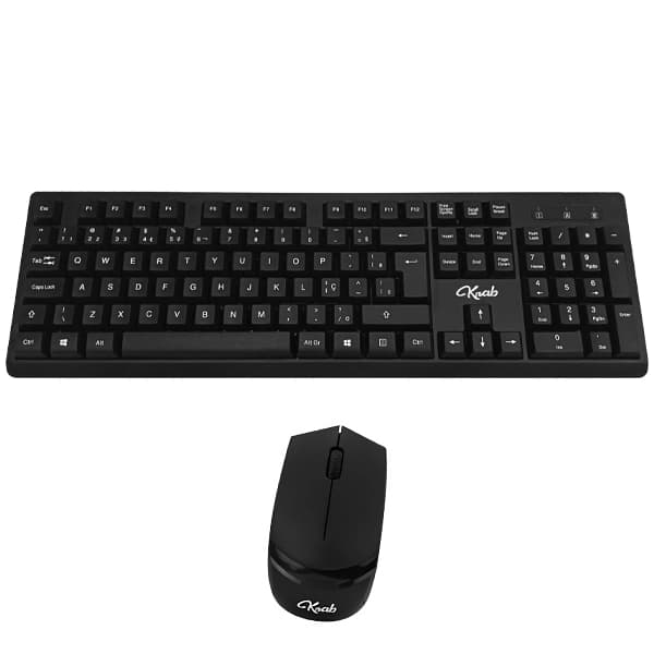 Krab Kit Teclado Sem Fio KRAB KBKTM15 Português + Mouse 1.600 DPI - Preto
