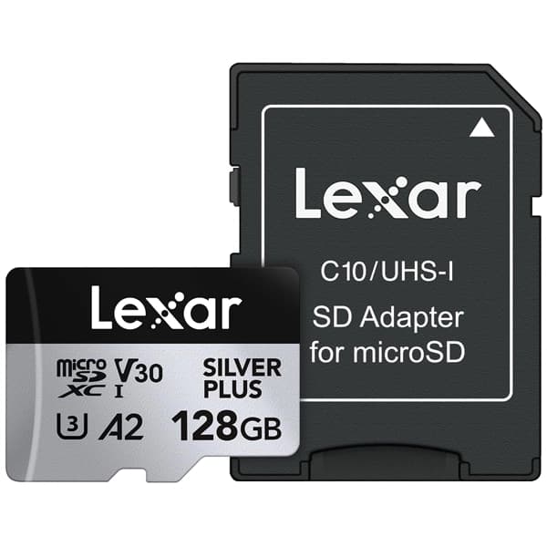 Lexar Cartão de Memória Micro SD de 128GB Lexar Professional Silver Plus LMSSIPL128G-BNANG - Preto Cinza