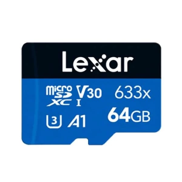 Lexar Cartão de Memória Micro SD de 64GB Lexar 633x LMS0633064G-BNNNG - Preto Azul