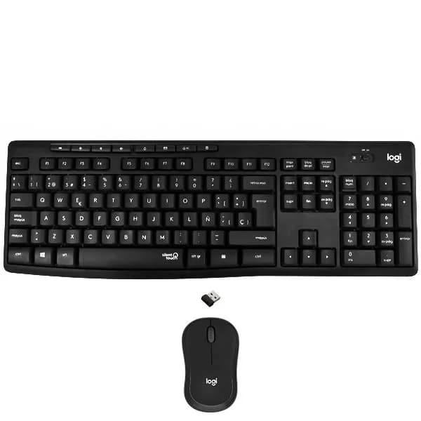 Logitech Kit Teclado Sem Fio Logitech Silent Wireless Combo MK295 Espanhol + Mouse - Preto