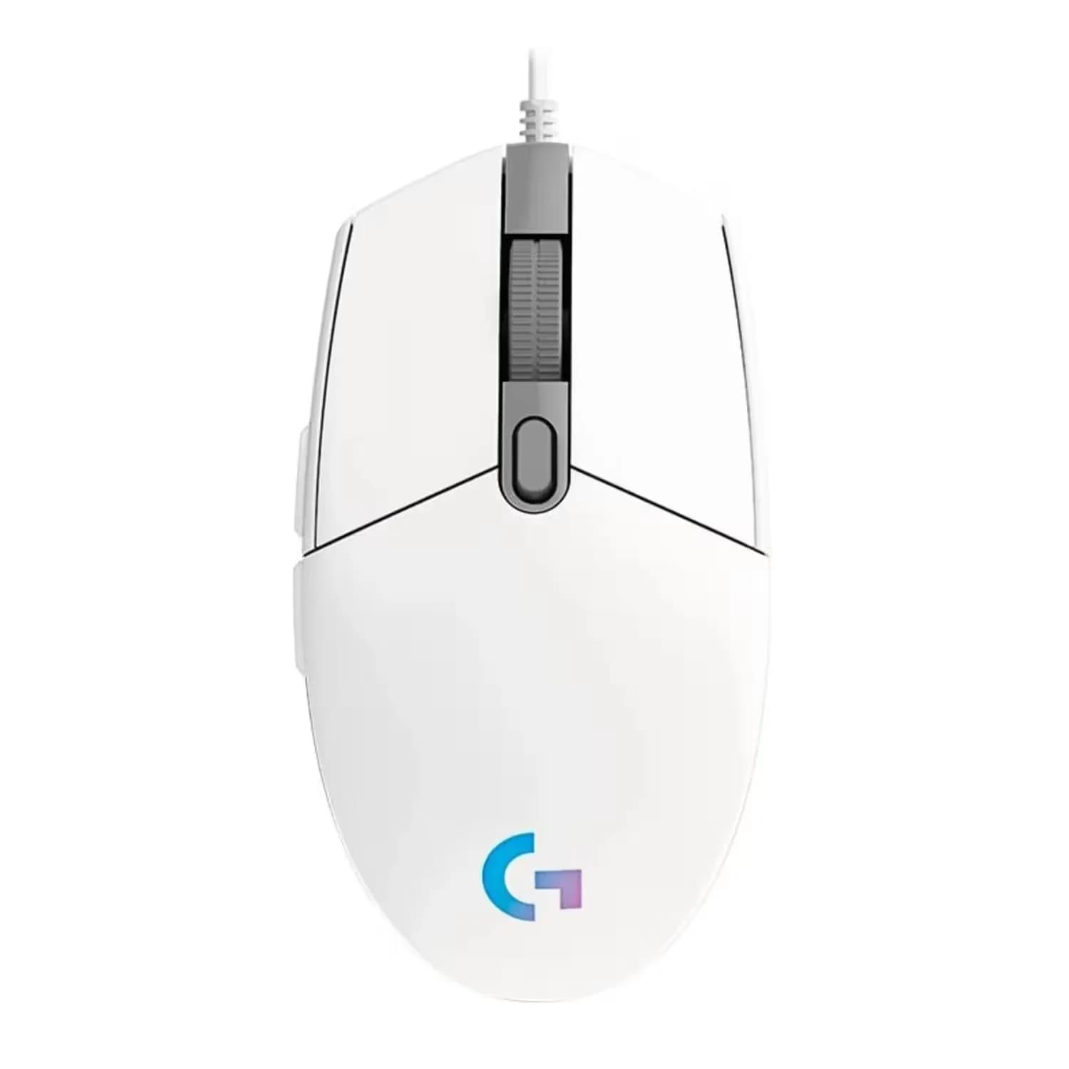 Logitech Mouse Gamer Logitech G203 Lightsync 910-005794 8000 DPI USB RGB - Branco