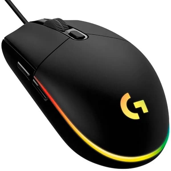 Logitech Mouse Gaming Logitech G203 USB até 8.000 DPI com Backlight RGB - Preto