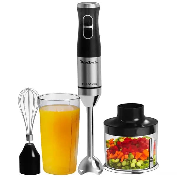 Molimix Mixer Molimix Turbo Mix MMX-1000 1.000 watts + Batedor Fuê + Processador de Alimentos 220V ~ 50 60 Hz - Preto Prata