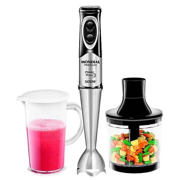 Mondial Mixer Mondial Power Mixer Premium M-07 500 watts + Processador de Alimentos 220V ~ 50 60 Hz - Preto Plata