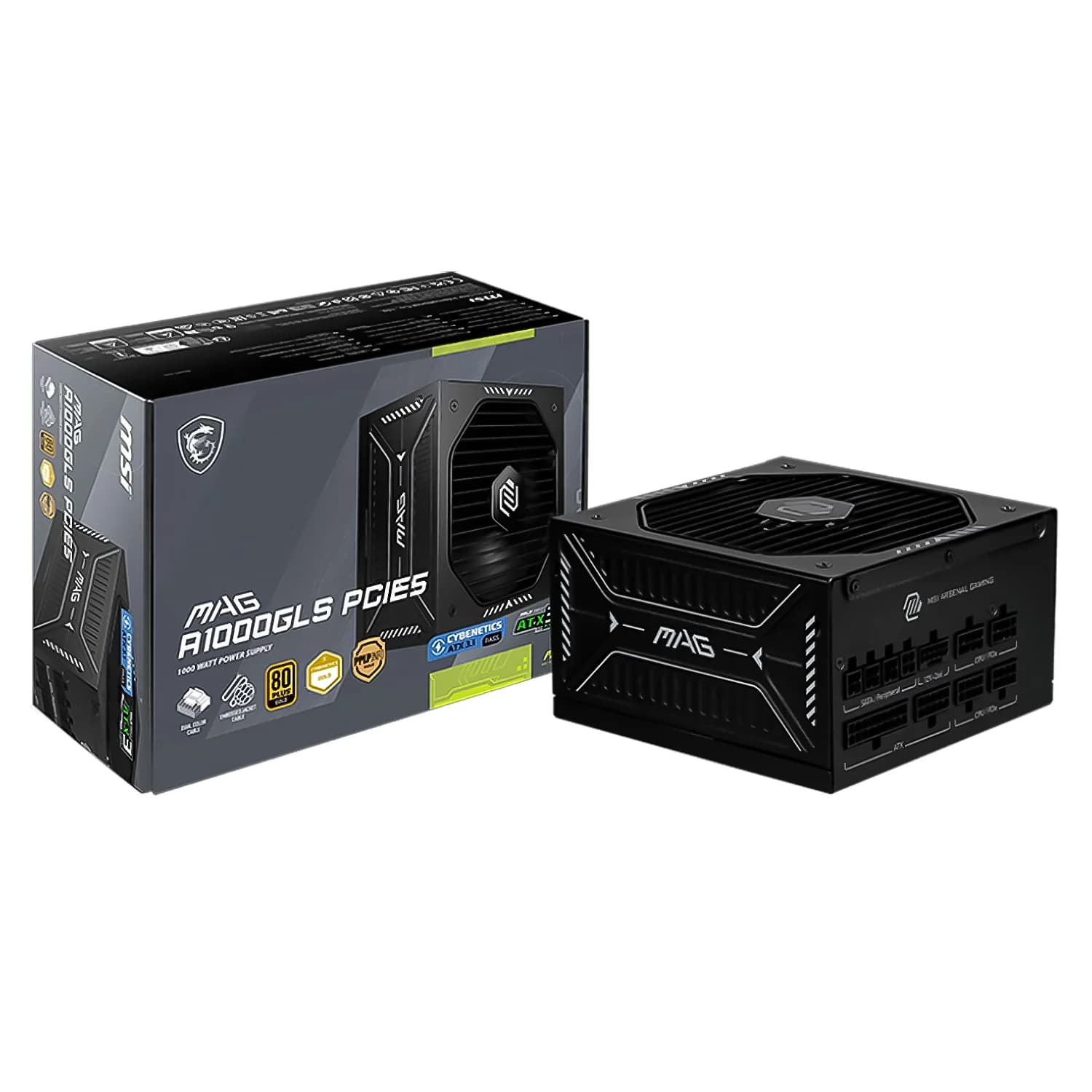 MSI Fonte MSI MAG A1000GL PCIE5 306-7ZPIX12-CEO ATX 1000W 80 Plus Gold PFC Ativo Full Modular Bivolt - Preto