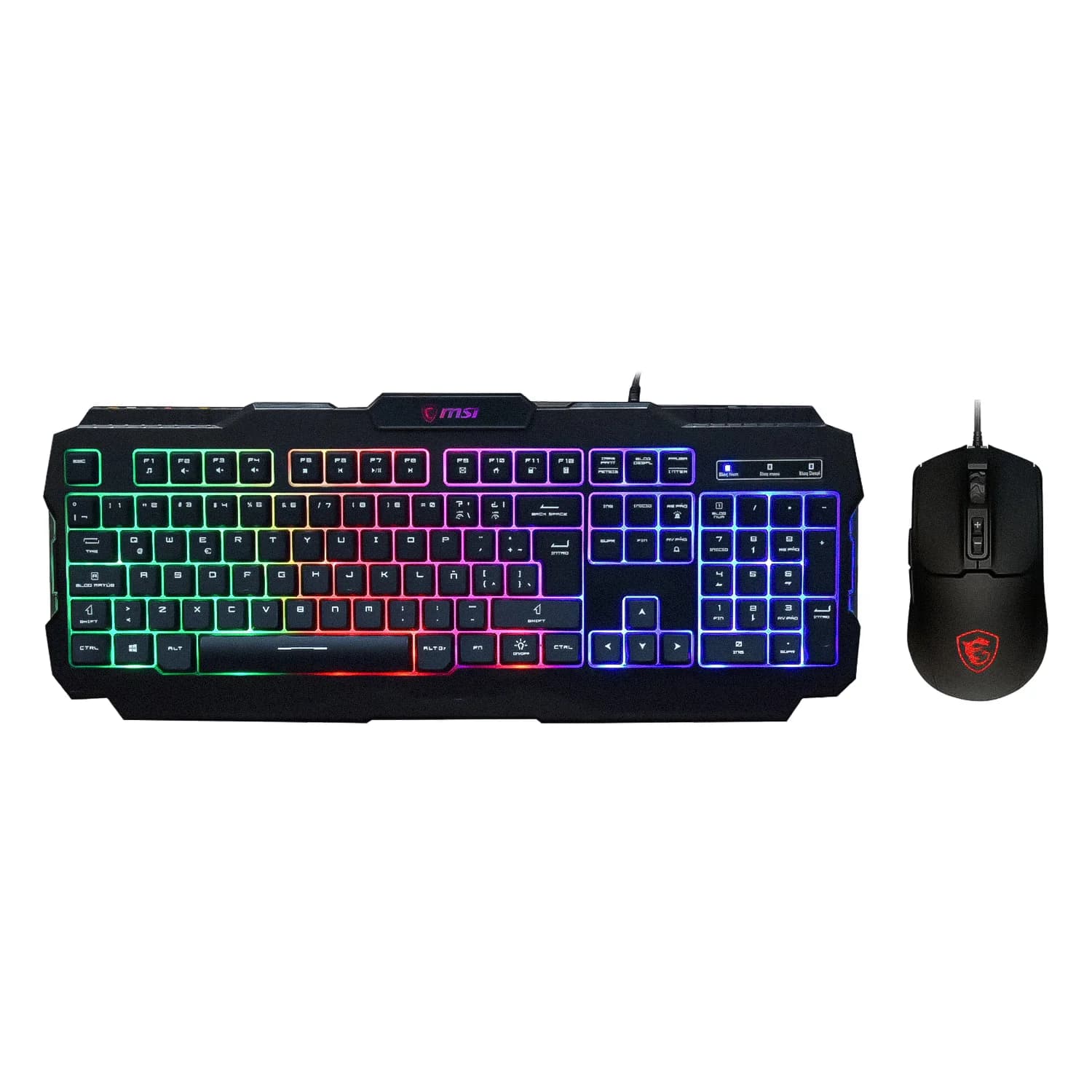 MSI Kit Teclado e Mouse Gamer MSI Forge GK100 S11-04LS206-HH9 USB RGB Espanhol - Preto