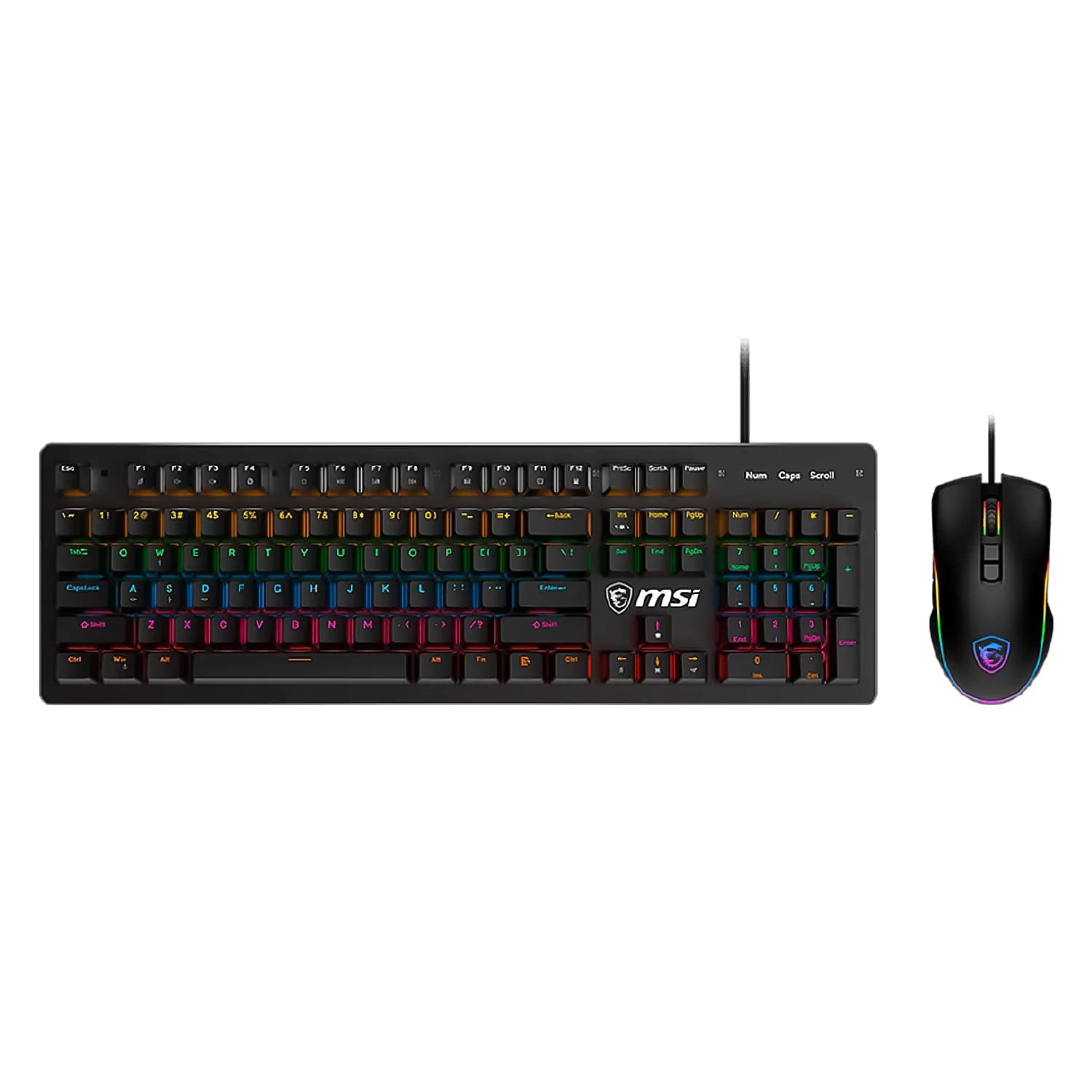 MSI Kit Teclado e Mouse MSI Forge GK300 S11-04US20N-HH9 RGB USB Inglês - Preto