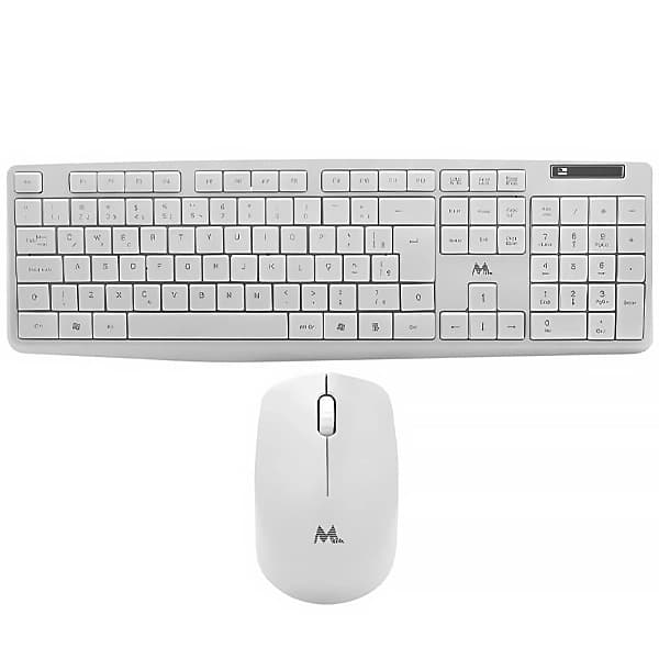 Mtek Kit Teclado Sem Fio Mtek KM-5239W-PT Português + Mouse 1.200 DPI - Branco