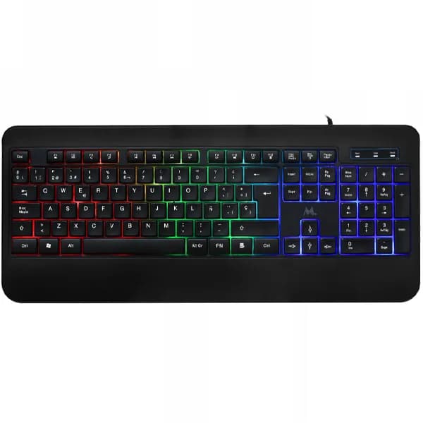 Mtek Teclado Mtek KB-7701LR Espanhol USB com Backlight Rainbow - Preto