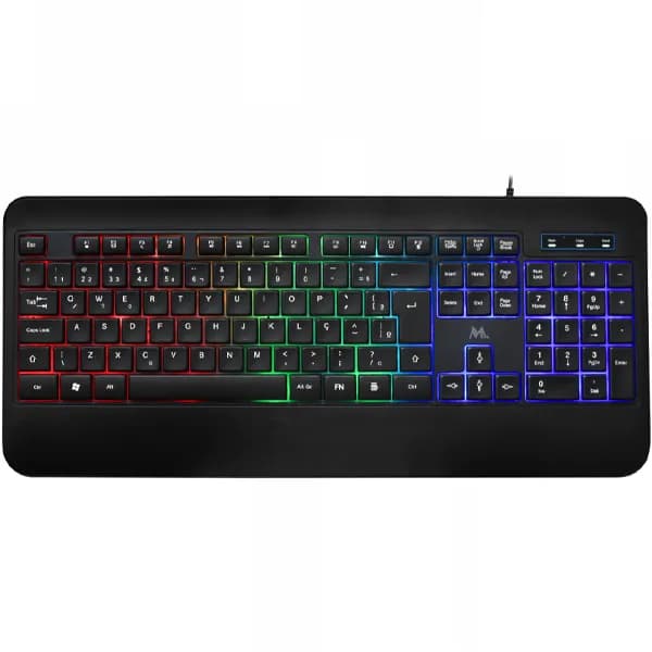 Mtek Teclado Mtek KB-7701LR Português USB com Backlight Rainbow - Preto