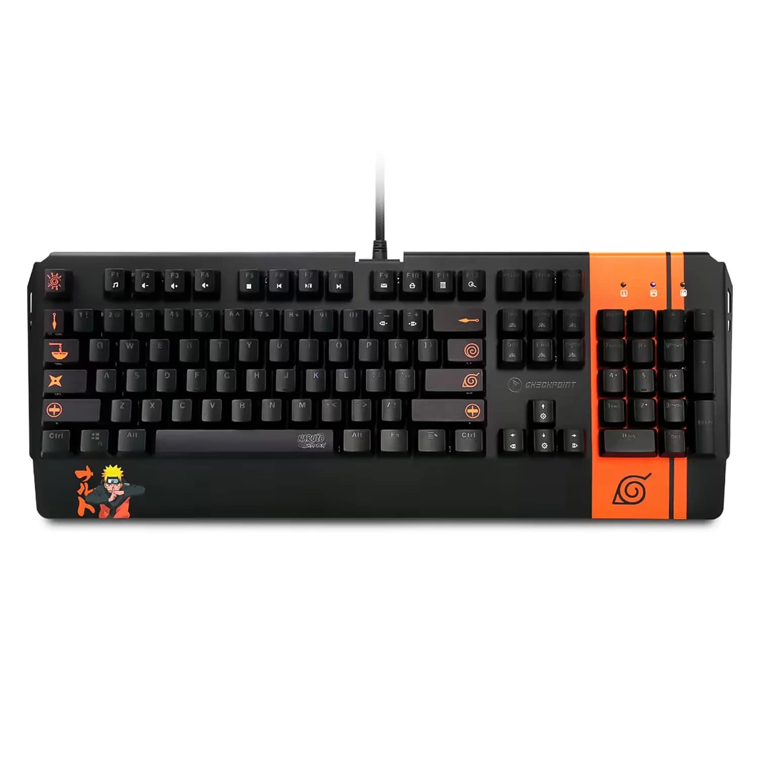 Naruto Teclado Gamer Checkpoint KX-500 Naruto Leaf Ninja NA-KB-1001 RGB - Preto