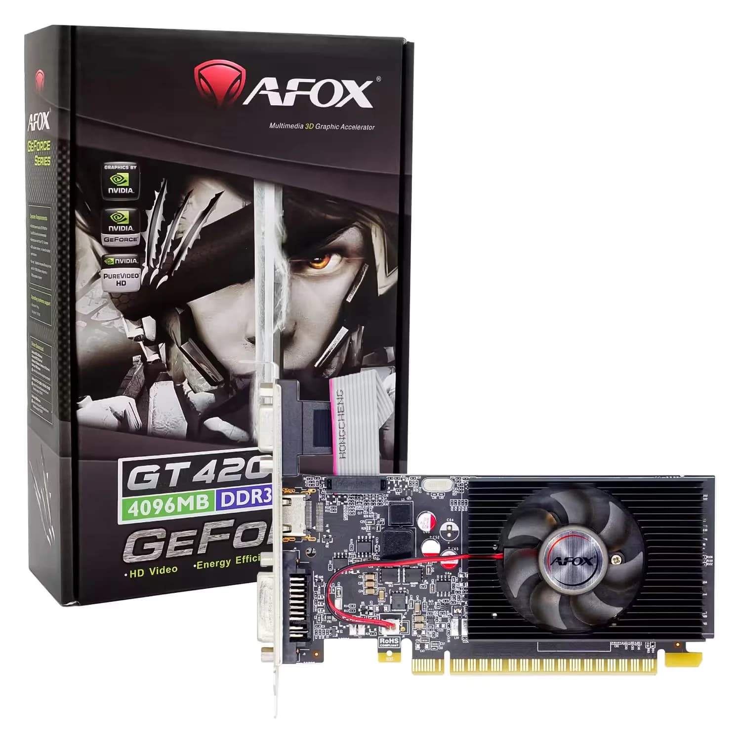 NVIDIA Placa de Vídeo Afox NVIDIA GeForce GT 420 4GB DDR3 - AF420-4096D3L5