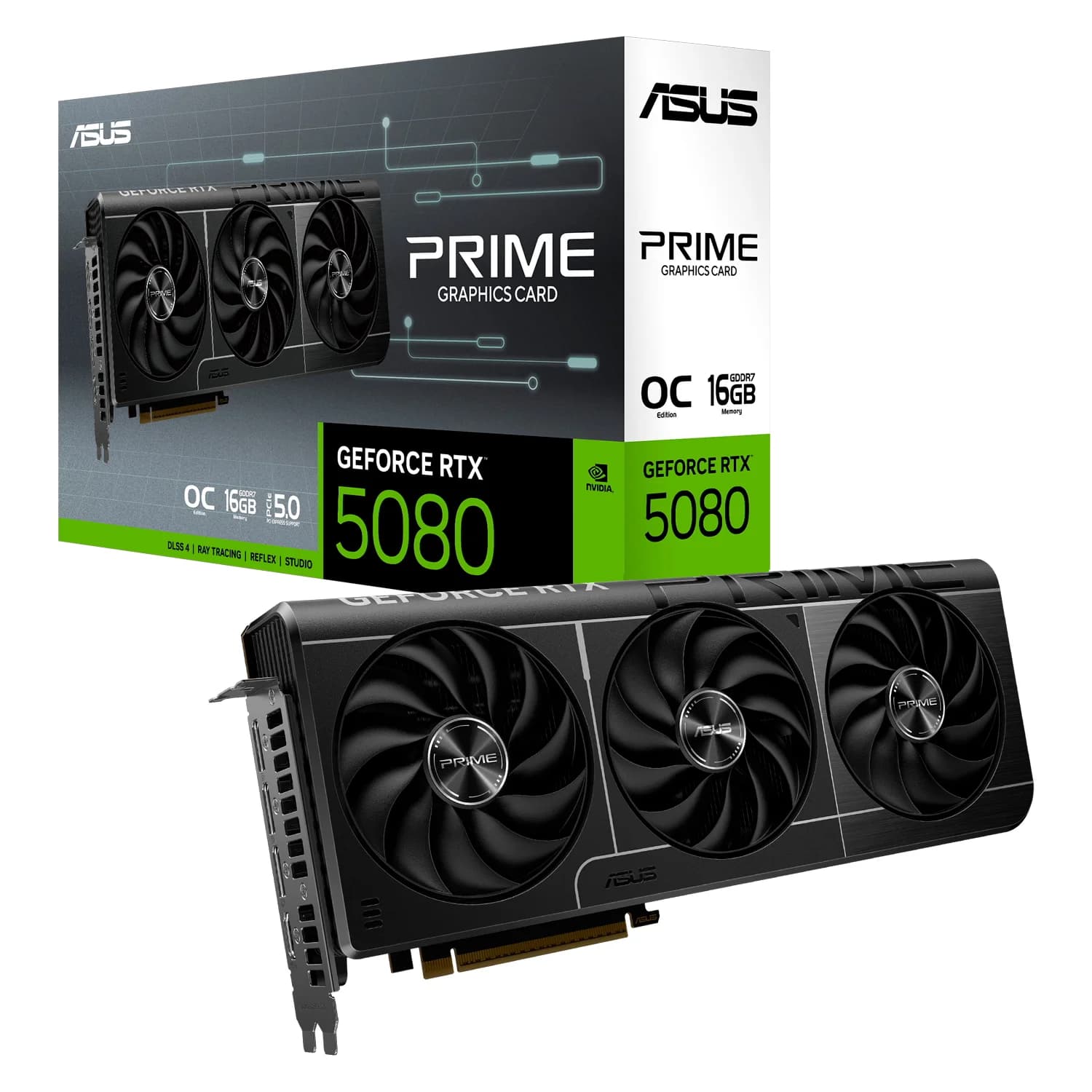 NVIDIA Placa de Vídeo Asus Prime OC Edition NVIDIA GeForce RTX-5080 16GB GDDR7 - PRIME-RTX5080-O16G